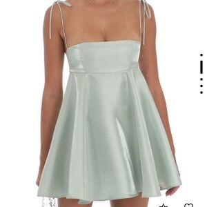 Elegant Light Green Satin Dress